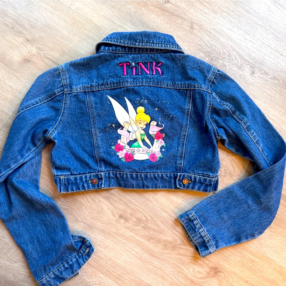 The Wonderfull World of Disney girls Tinker Bell cropped jean jacket 14/16